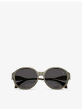 Moncler ME4005T round-frame metal sunglasses with UV-protected lenses, UK version