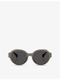 Moncler ME4005T round-frame metal sunglasses with UV-protected lenses, UK version