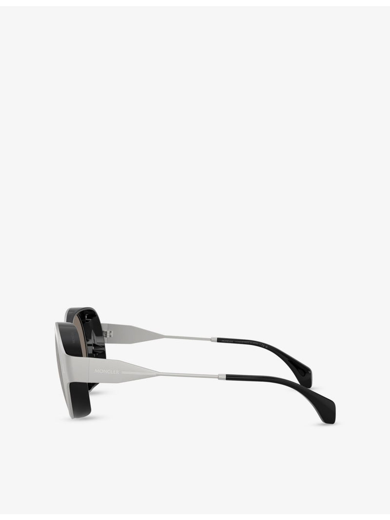 Moncler round-frame metal sunglasses with UV lenses, UK version