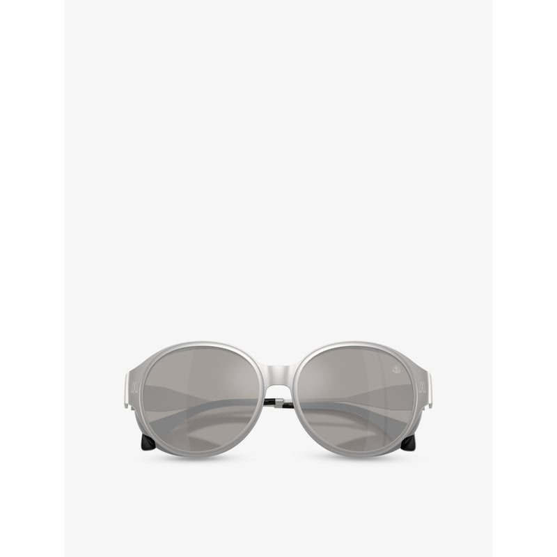 Moncler round-frame metal sunglasses with UV lenses, UK version