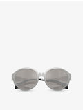 Moncler round-frame metal sunglasses with UV lenses, UK version