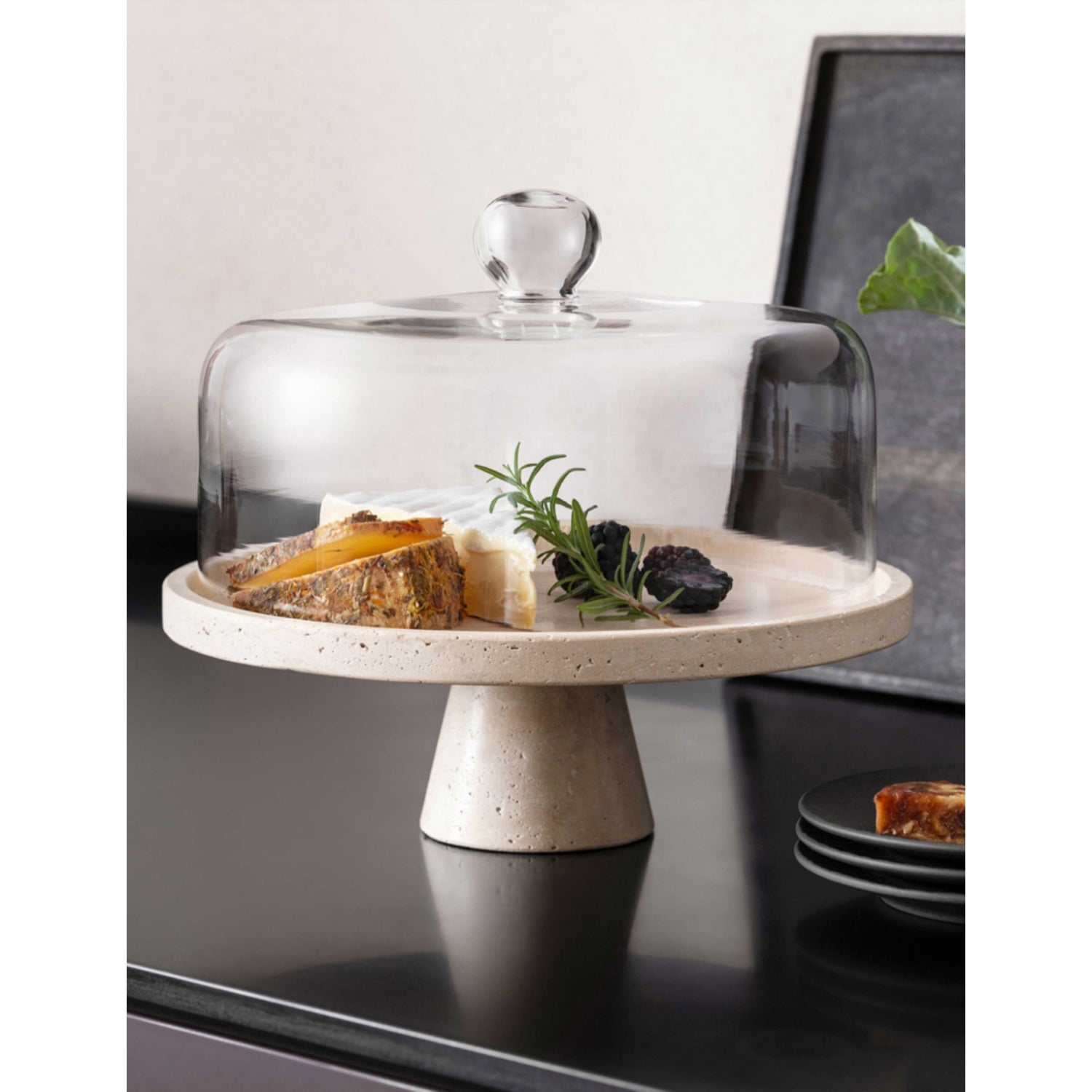 Villeroy & Boch Travertine footed serving platter 28cm (British brand)