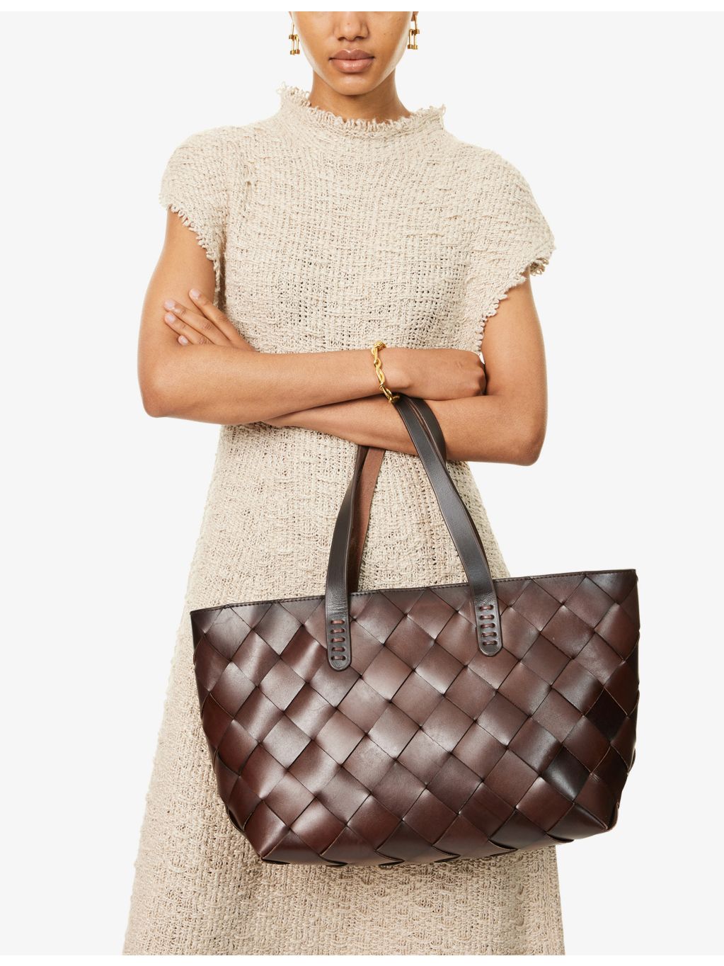 Dragon Diffusion crossover woven leather tote (British brand)