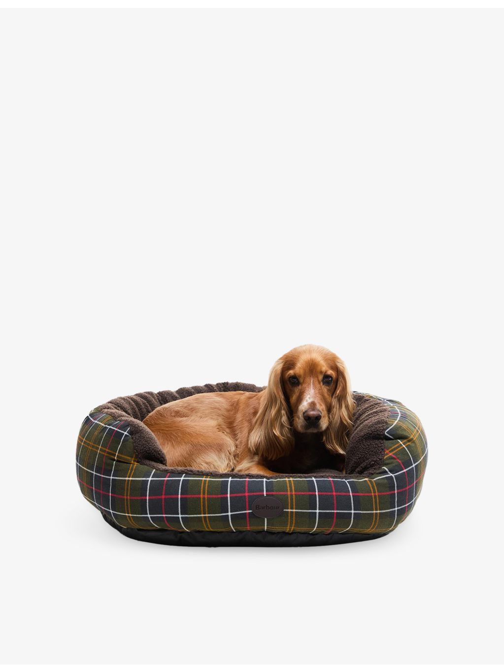 Barbour cotton dog bed 76.2cm tartan fleece lined, imported from the UK
