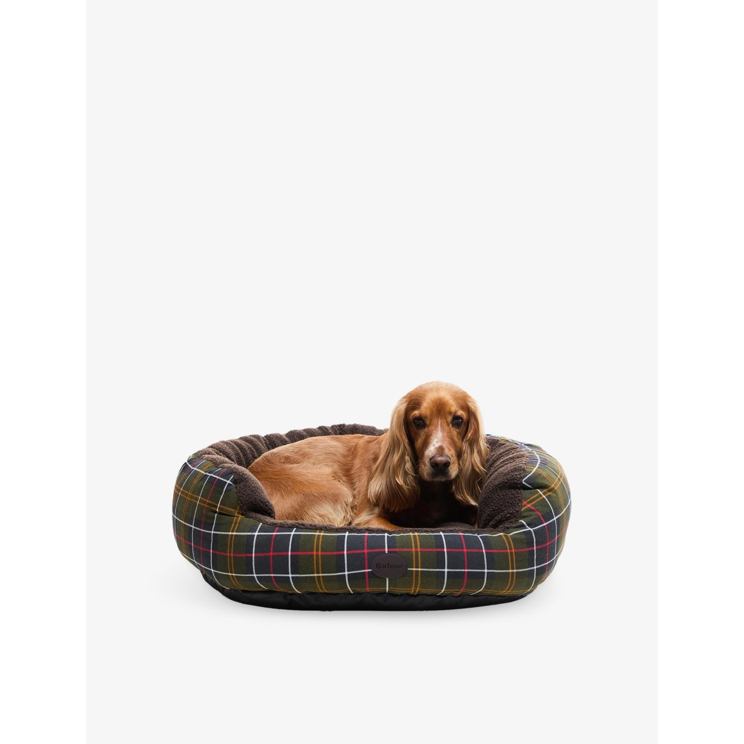 Barbour cotton dog bed 76.2cm tartan fleece lined, imported from the UK