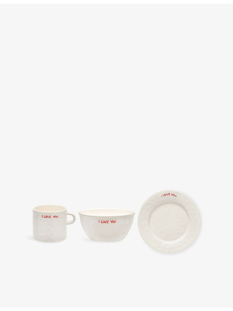 anna + nina I Love You breakfast set, imported from the UK