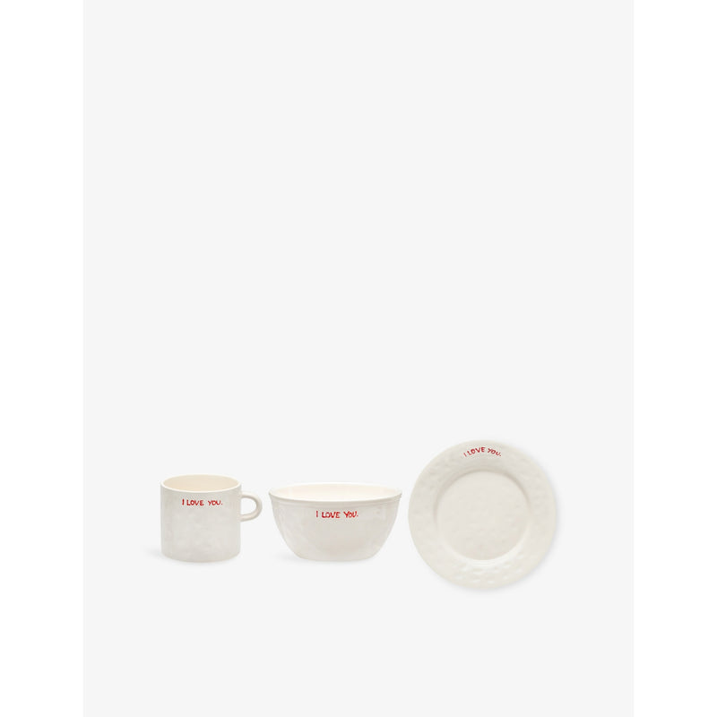 anna + nina I Love You breakfast set, imported from the UK