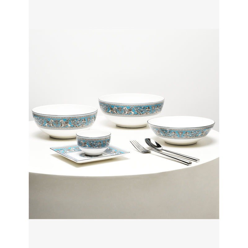 Wedgwood Florentine turquoise bone china teaware set, UK version