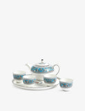 Wedgwood Florentine turquoise bone china teaware set, UK version