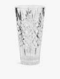 Royal Doulton crystal vase geometric diamond pattern 25cm, UK version