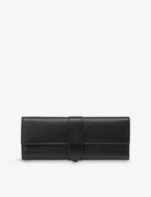 Smythson Panama small leather jewellery roll case, imported from the UK