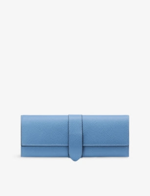 Smythson Panama small leather jewellery roll case, imported from the UK