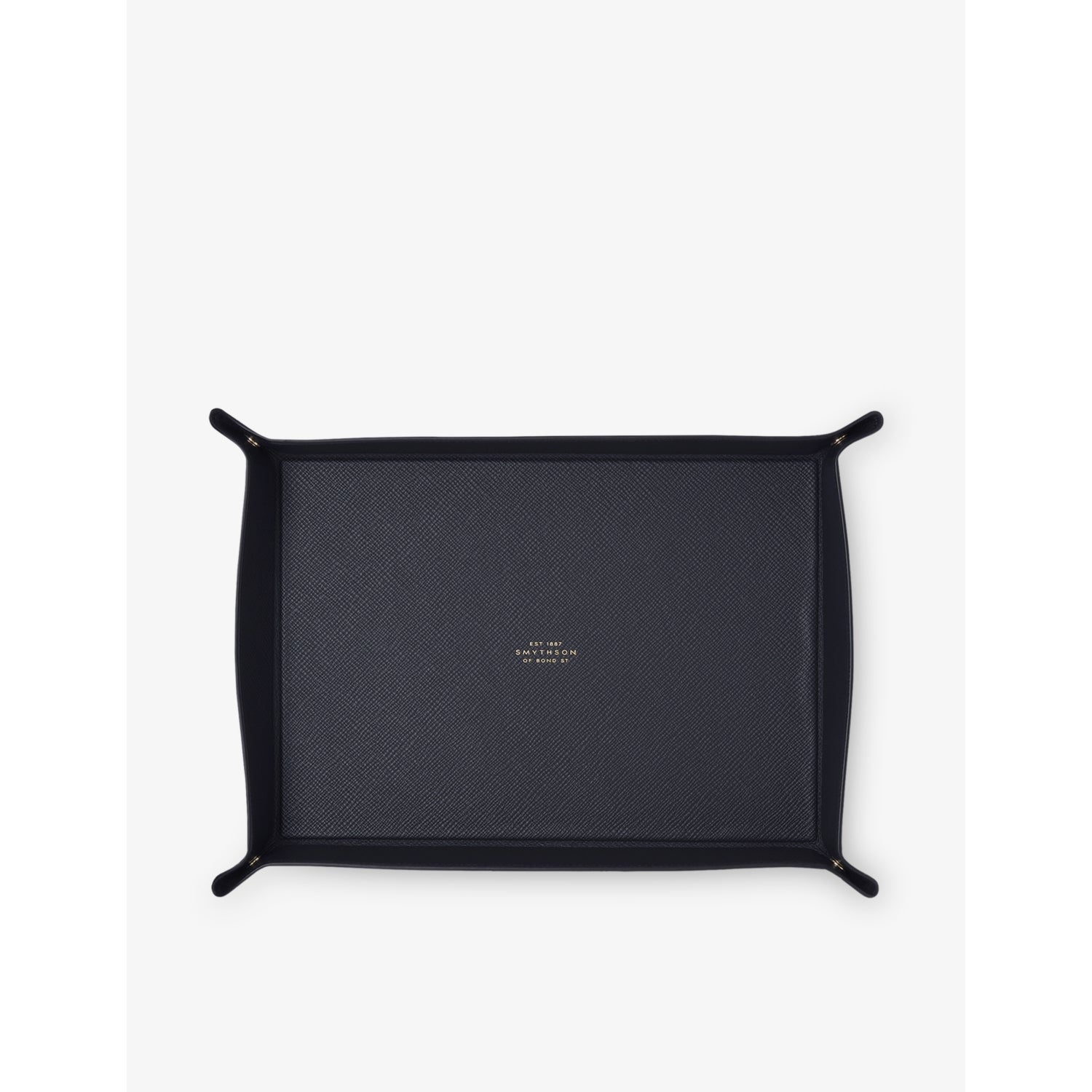 Smythson large rectangular leather trinket tray 26x18cm, UK version