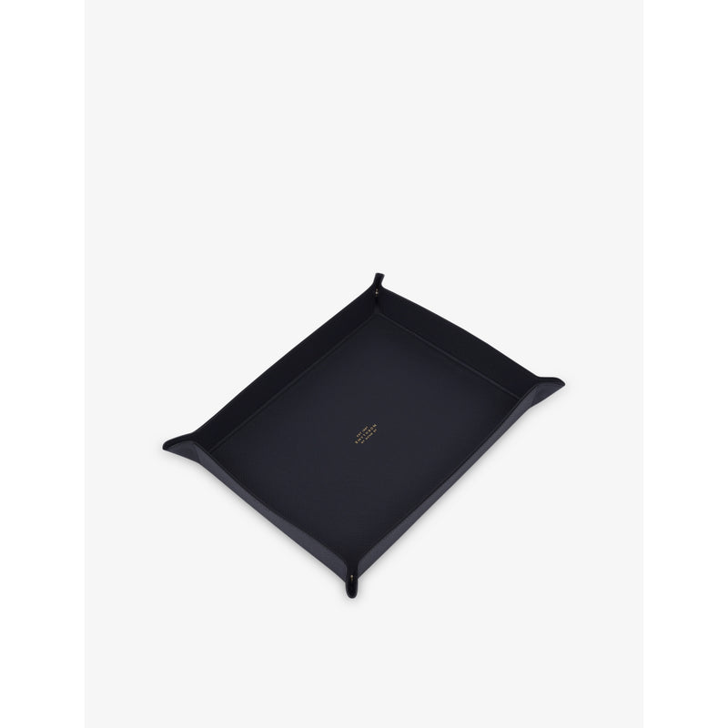 Large Rectangular Leather Trinket Tray - BRIGHT AQUA