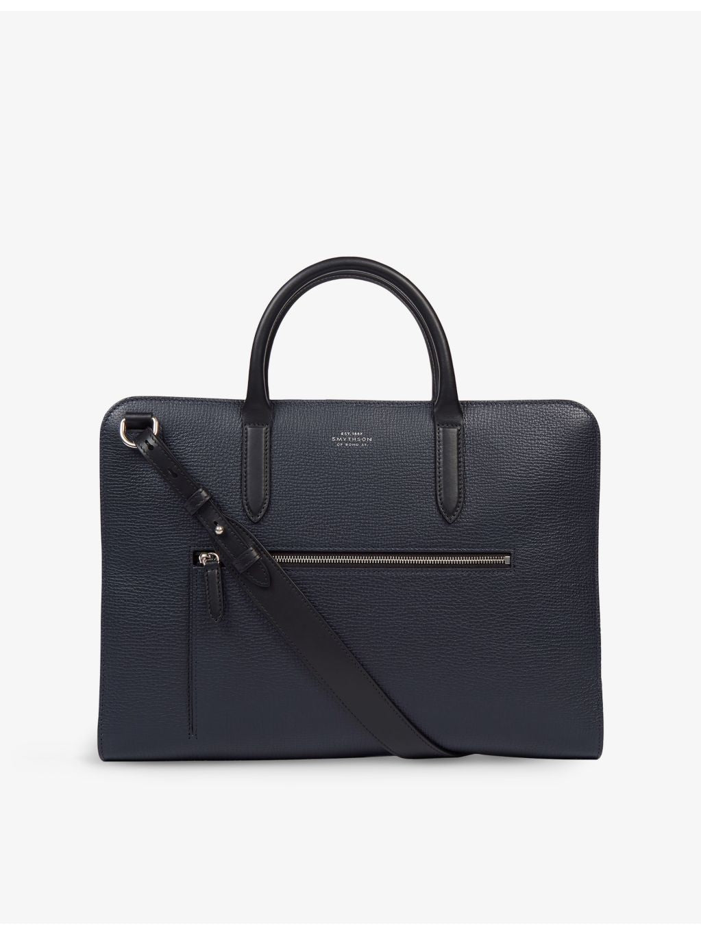 Smythson ultra-slim grained-leather briefcase, imported from the UK