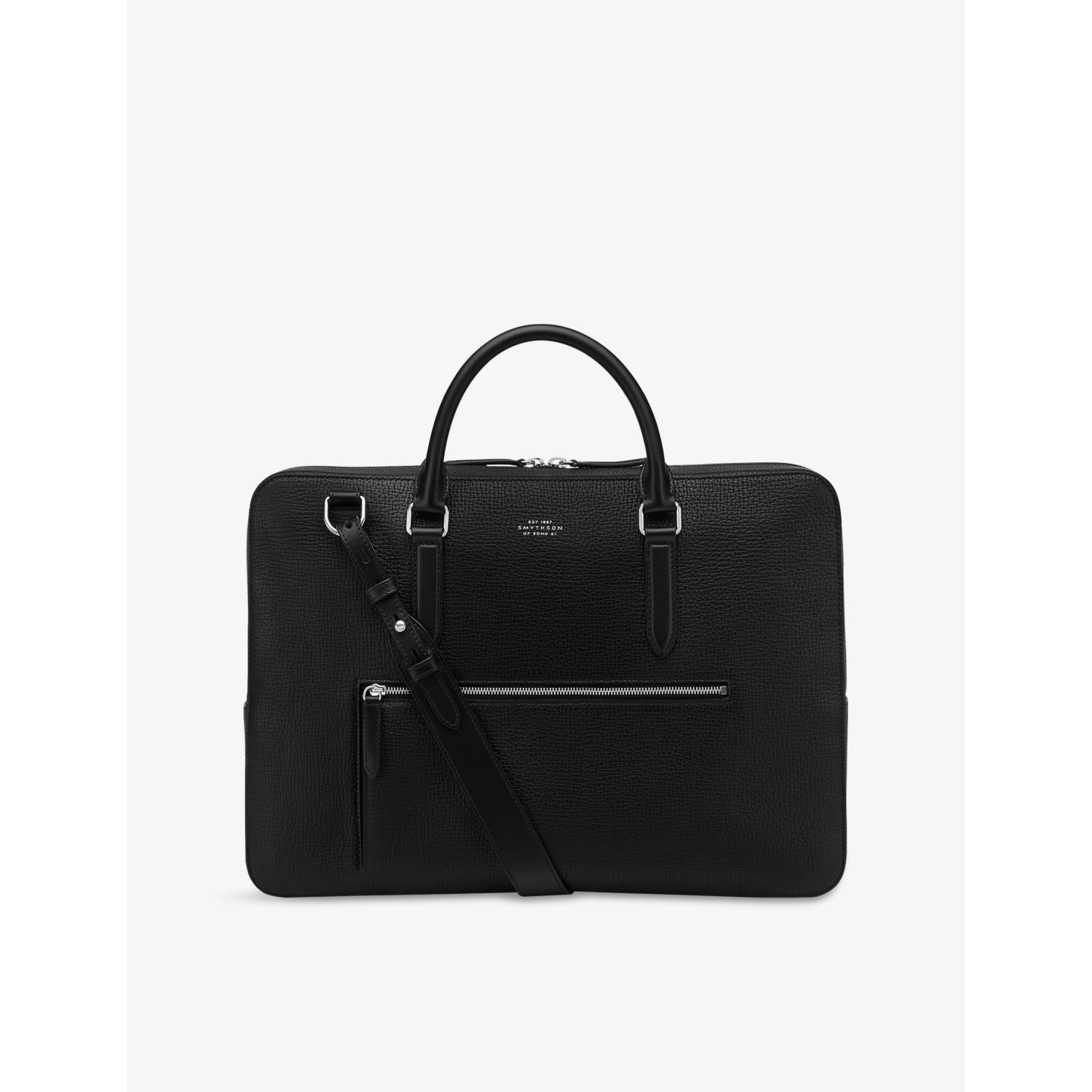 Ludlow Slim Leather Briefcase - BLACK
