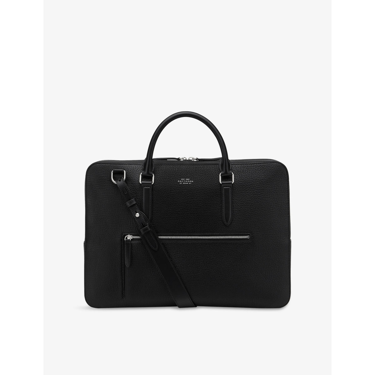 Ludlow Slim Leather Briefcase - BLACK