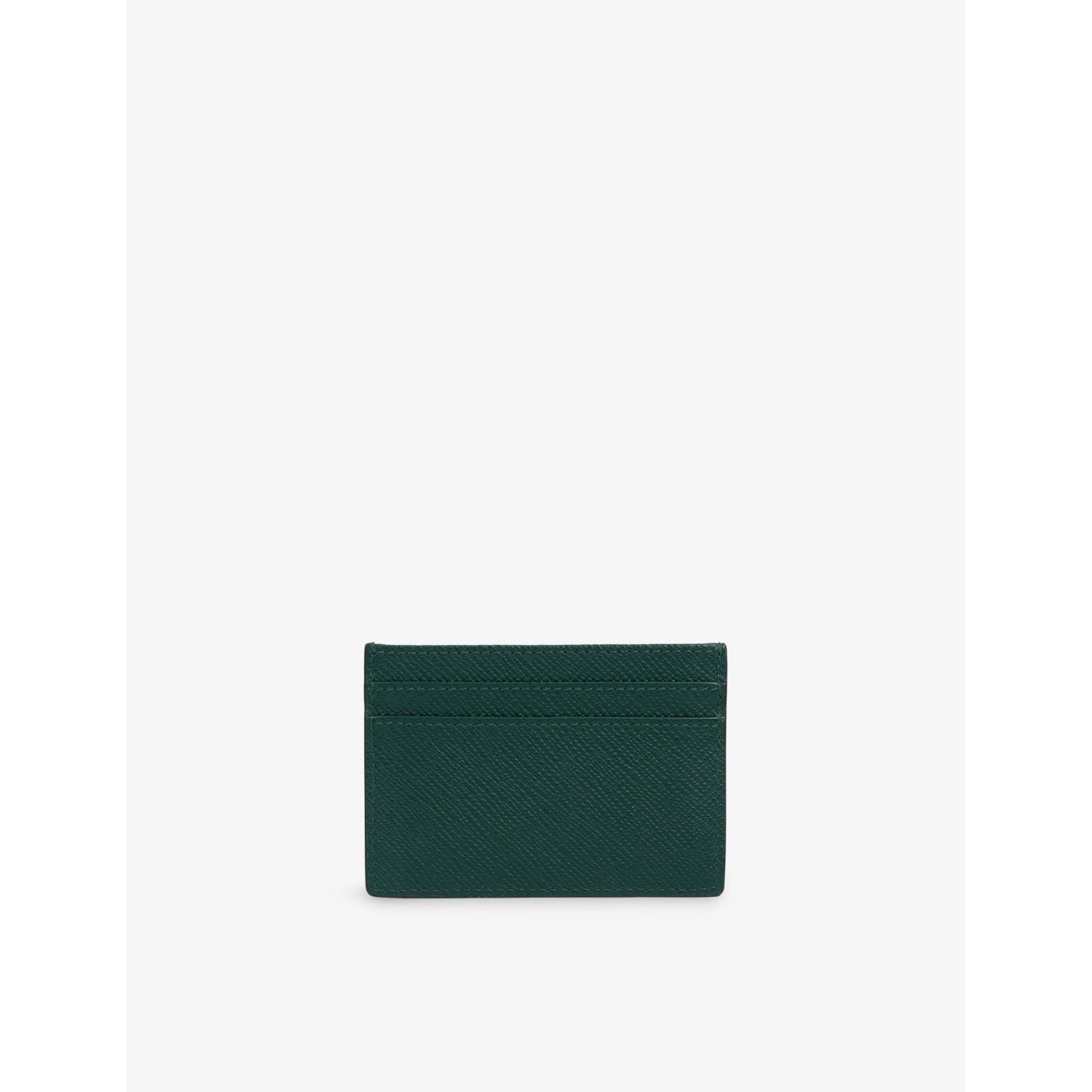 Smythson flat leather card holder in cross-grain - British product
