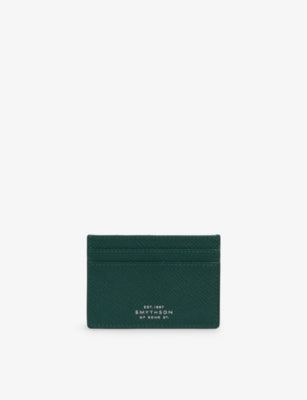 Smythson flat leather card holder in cross-grain - British product
