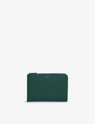 Smythson leather slim pouch grain calf leather - British product