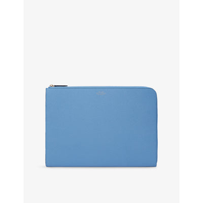 selfridges Smythson Panama Small Leather Laptop Case- Buy online at McGrocer