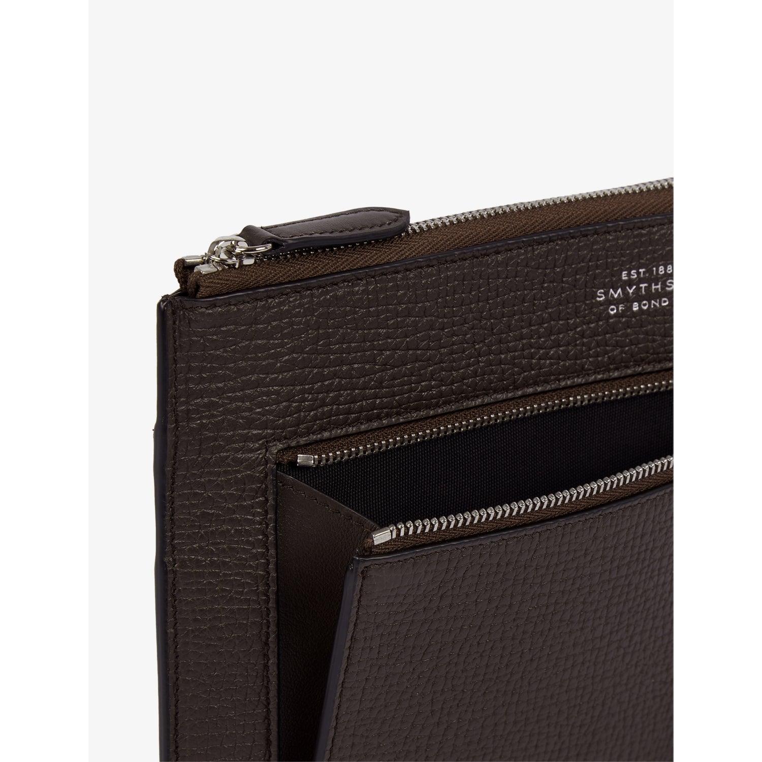 Smythson black leather flat travel organiser, UK version