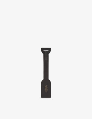 Smythson Panama leather travel tag for luggage, UK version