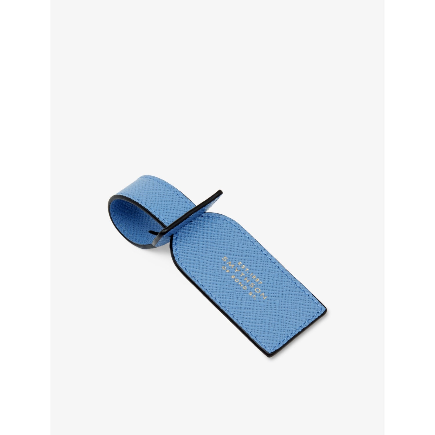 Smythson Panama leather travel tag for luggage, UK version