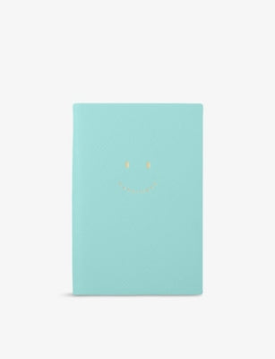 Smythson leather notebook Chelsea Happiness 16.7cm x 11.2cm, imported from the UK