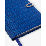 Smythson Soho leather notebook, mock-croc finish 19cm, imported from the UK