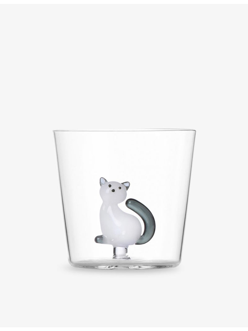 Ichendorf Tabby Cat glass tumbler 8cm (British brand)
