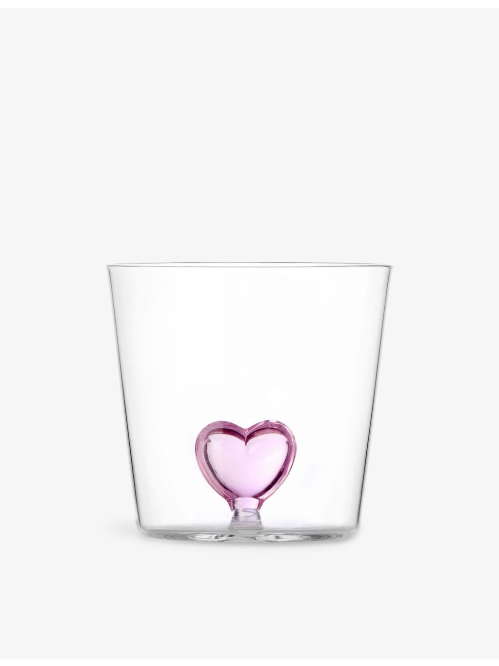 Ichendorf borosilicate glass tumbler pink heart design 8cm, UK version