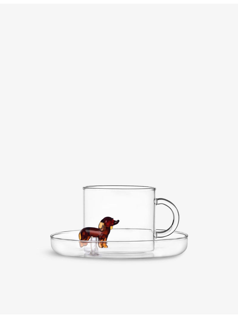 Ichendorf bassotto glass tea cup and saucer set, imported from the UK