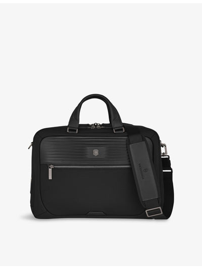 selfridges Victorinox Mythic Deluxe Leather and Woven Briefcase- Buy online at McGrocer