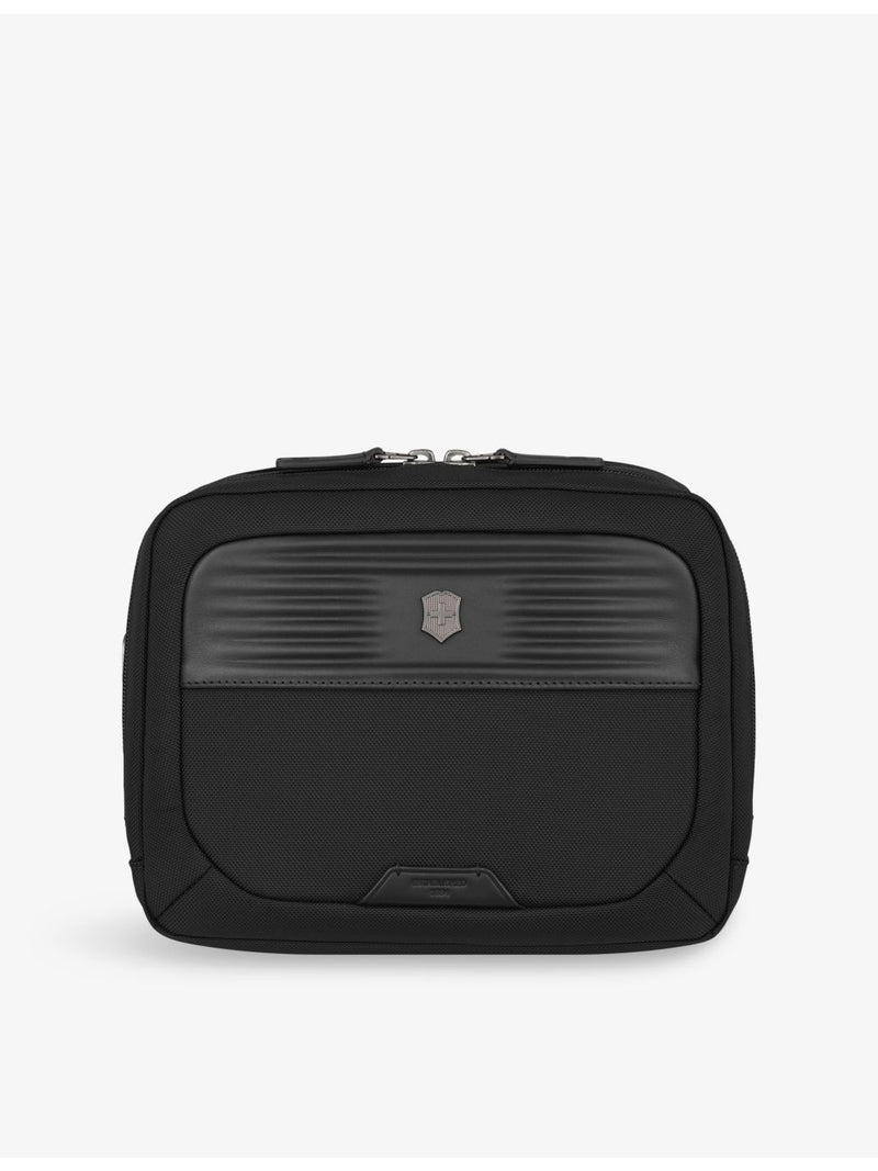 Victorinox Mythic woven wash bag, leather trim - British product