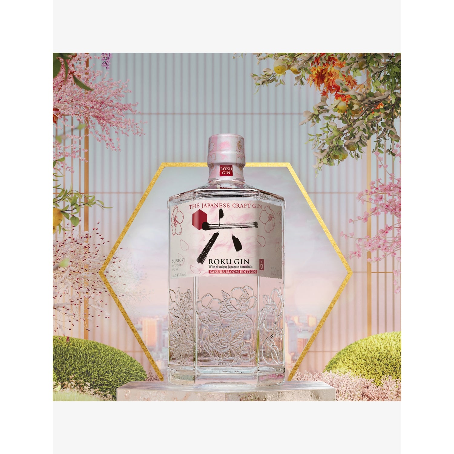 Roku Sakura limited edition gin 700ml - British product