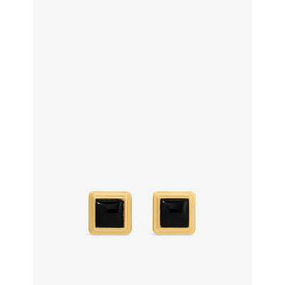 selfridges Heaven Mayhem Archer Yellow-Gold Plated Metal Stud Earrings- Buy online at McGrocer