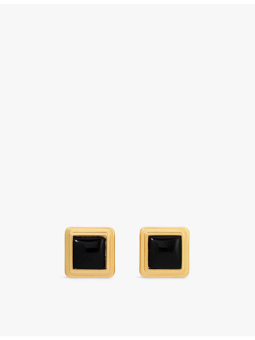 Heaven Mayhem Archer gold stud earrings with black enamel - British product