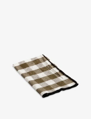 Maison de Vacances Mimi Vichy Linen and Cotton-Blend Canvas Tea Towel 75cm x 43cm