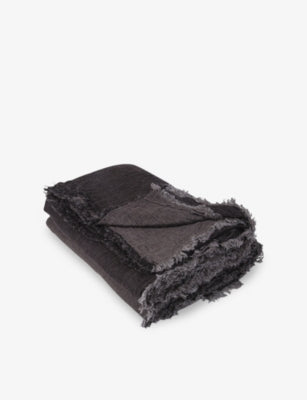 Maison de Vacances Crumpled Washed Linen Throw 140cm x 250cm