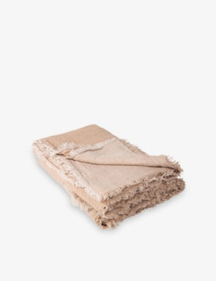 Maison de Vacances Crumpled Washed Linen Throw 140cm x 250cm