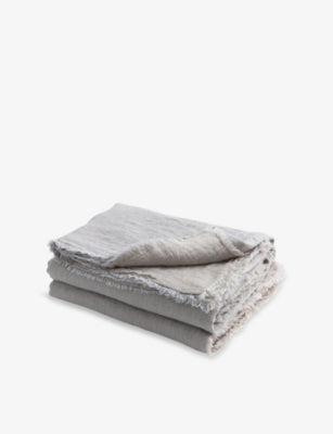 Maison de Vacances crumpled washed linen throw 140cm x 250cm, UK version