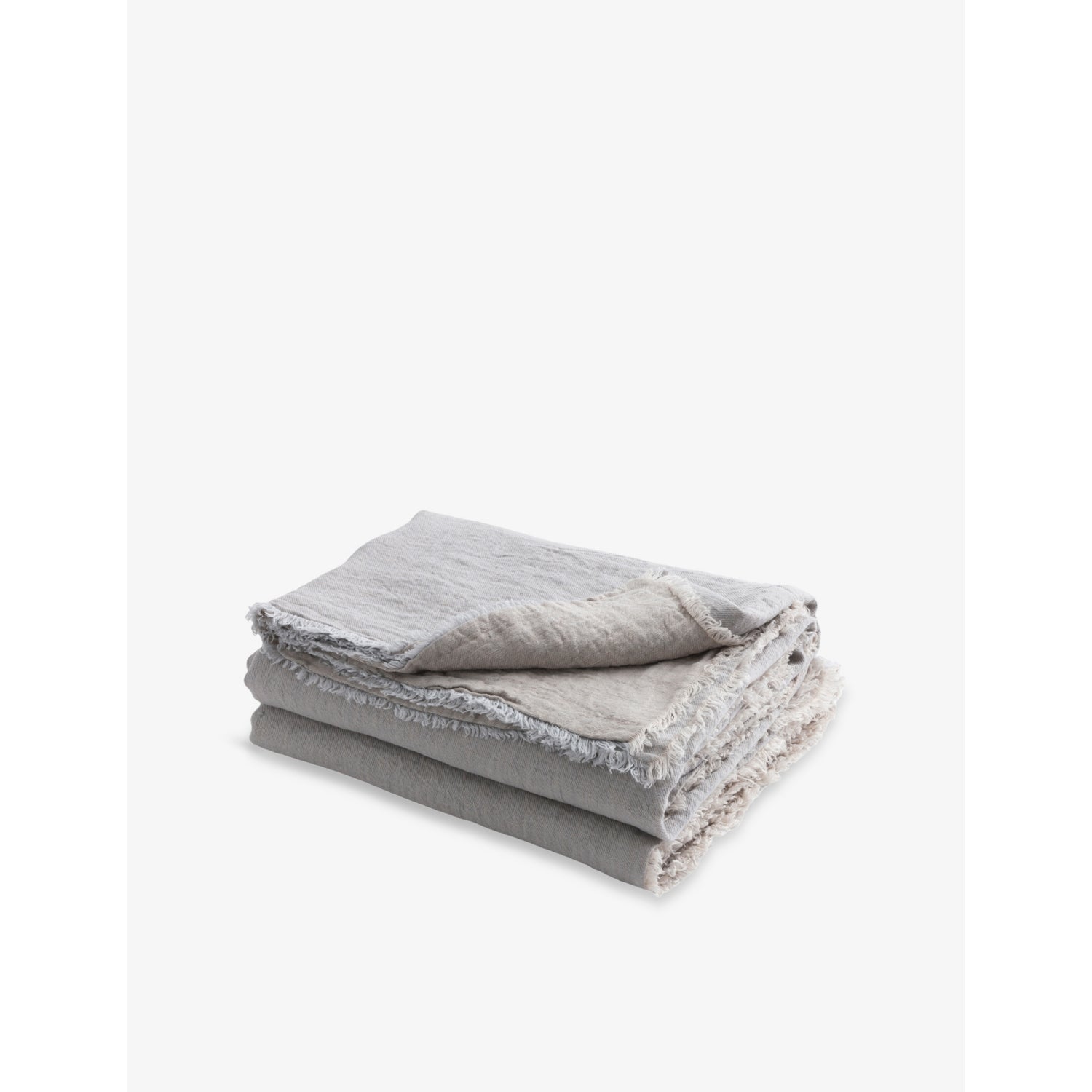 Crumpled Washed Linen Throw 140cm x 250cm - ARDOISE