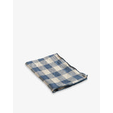 Check-Print Vintage Linen Napkin - Bleu De Delft