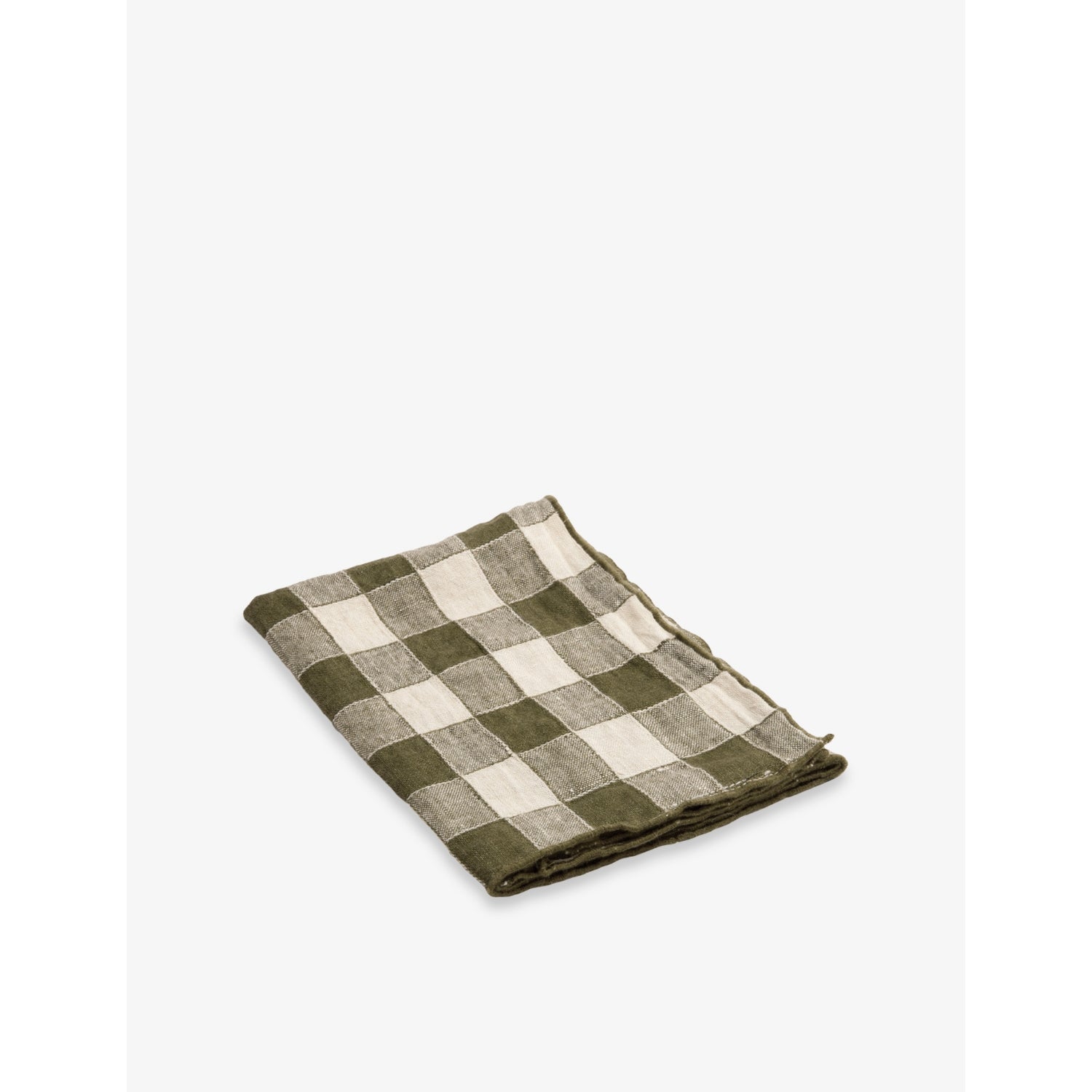 Maison De Vacances Check-Print Vintage Linen Napkin