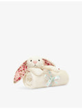 Jellycat Blossom Bunny Berry faux-fur blankie 56x70cm - British product
