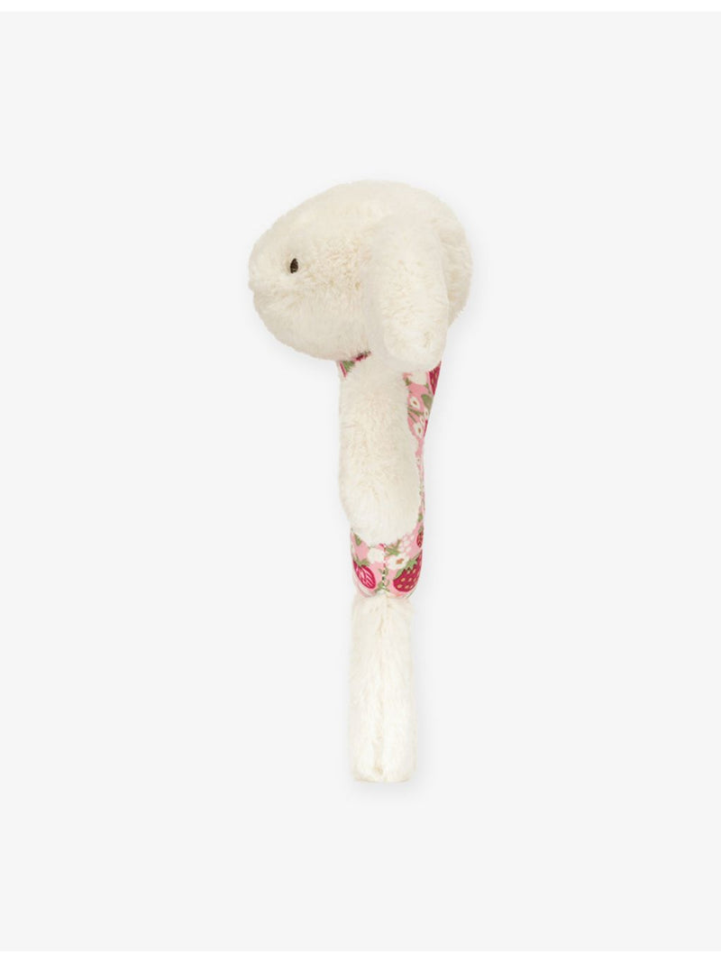 Jellycat Blossom Bunny Berry faux-fur ring rattle 18cm, imported from the UK