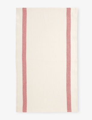 Lustucru checkerboard linen tea towel 45cm x 75cm (British brand)
