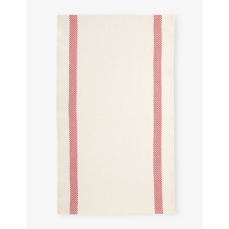 Lustucru checkerboard linen tea towel 45cm x 75cm (British brand)