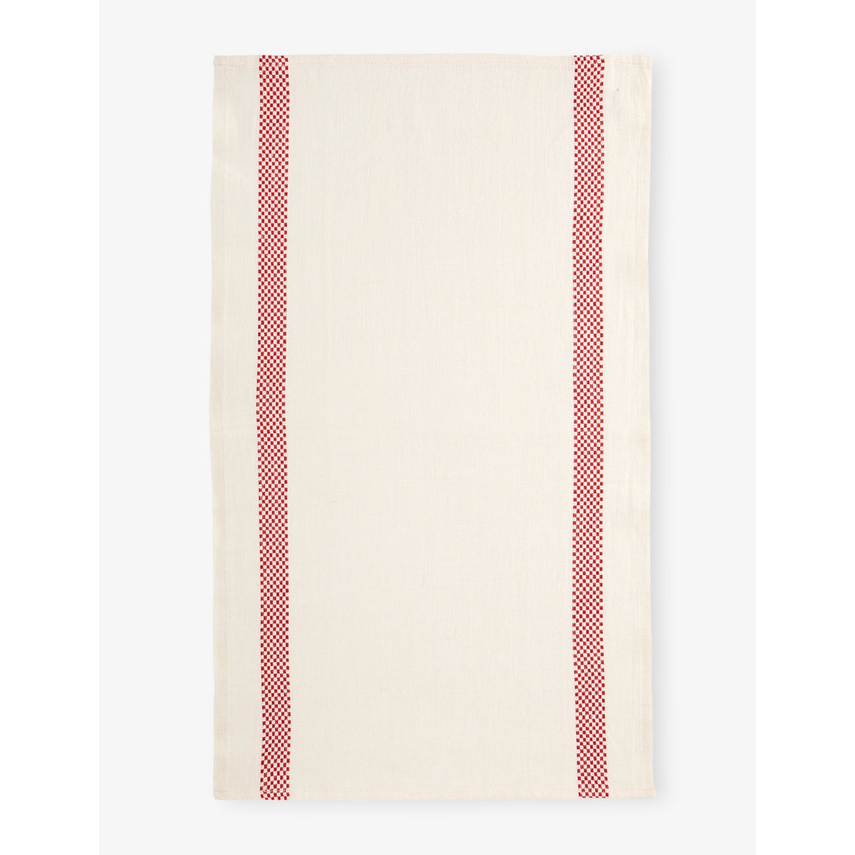 Lustucru Checkerboard-Stripe Linen Tea Towel - BLANC BLEU